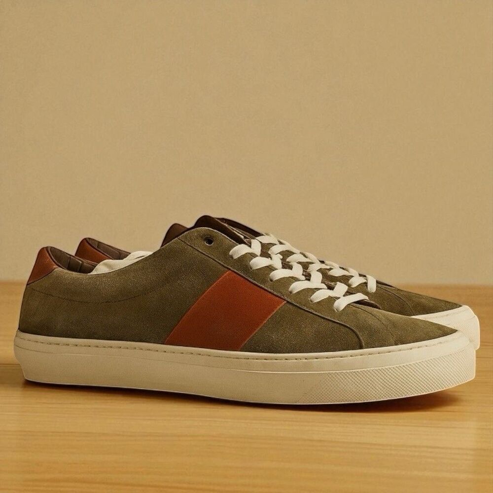 Good Man Brand Sneakers Mens 13 Legacy Lo Top Midtown Stripe Army Vachetta Suede